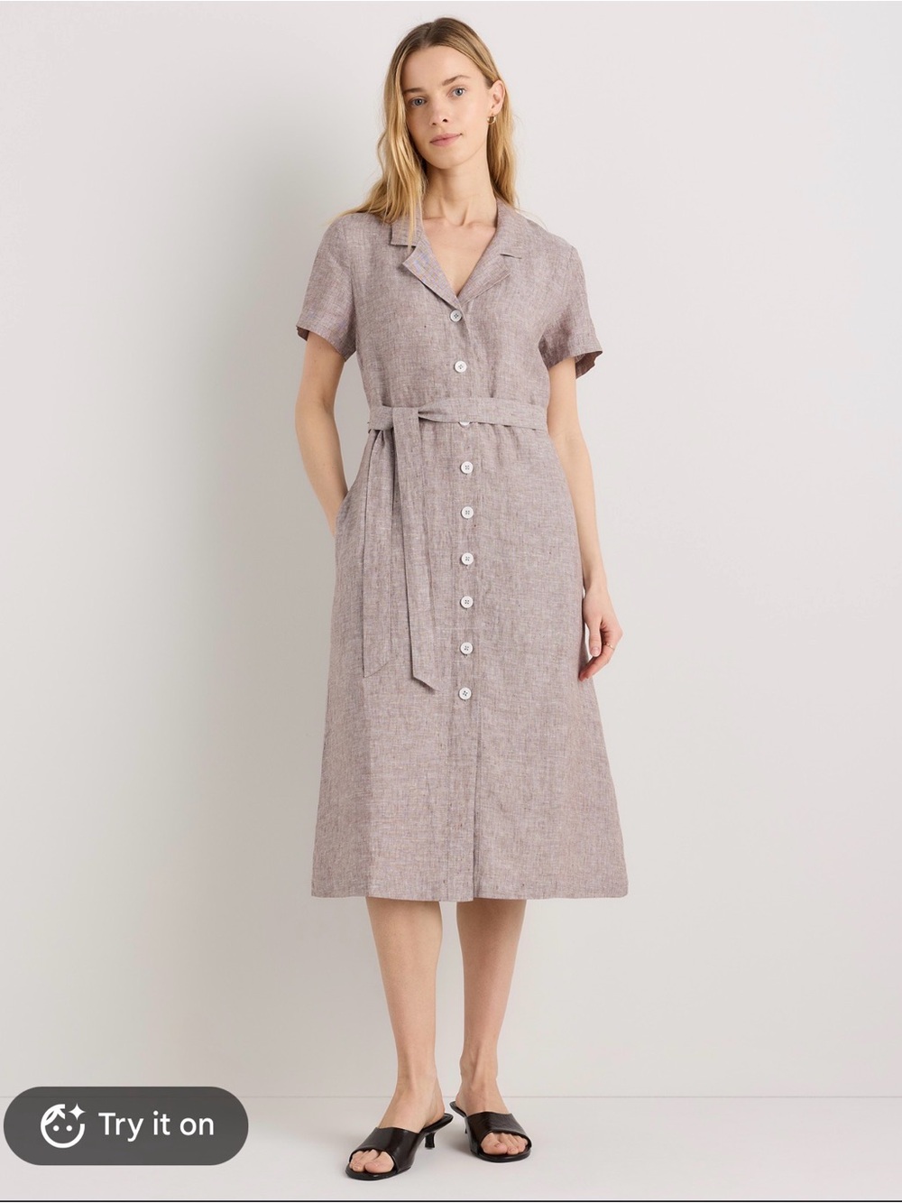 Quince Luxury 100% Linen Midi Dress - Small